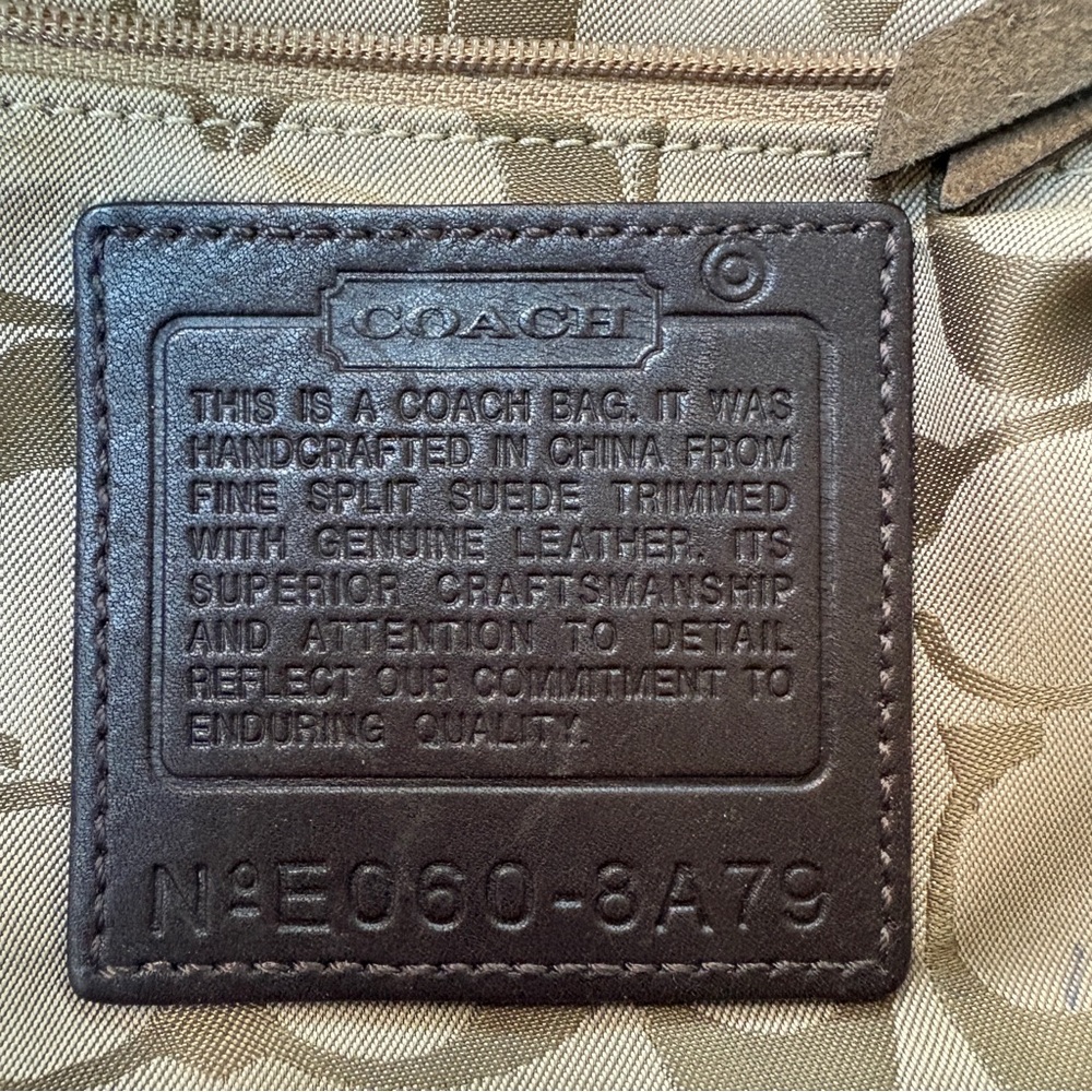 COACH Hampton Vintage Suede bag E060-8A79 - Picture 9 of 13